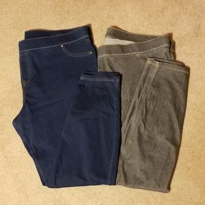 2 pairs Utopia by HUE Denim Leggings, 2XL